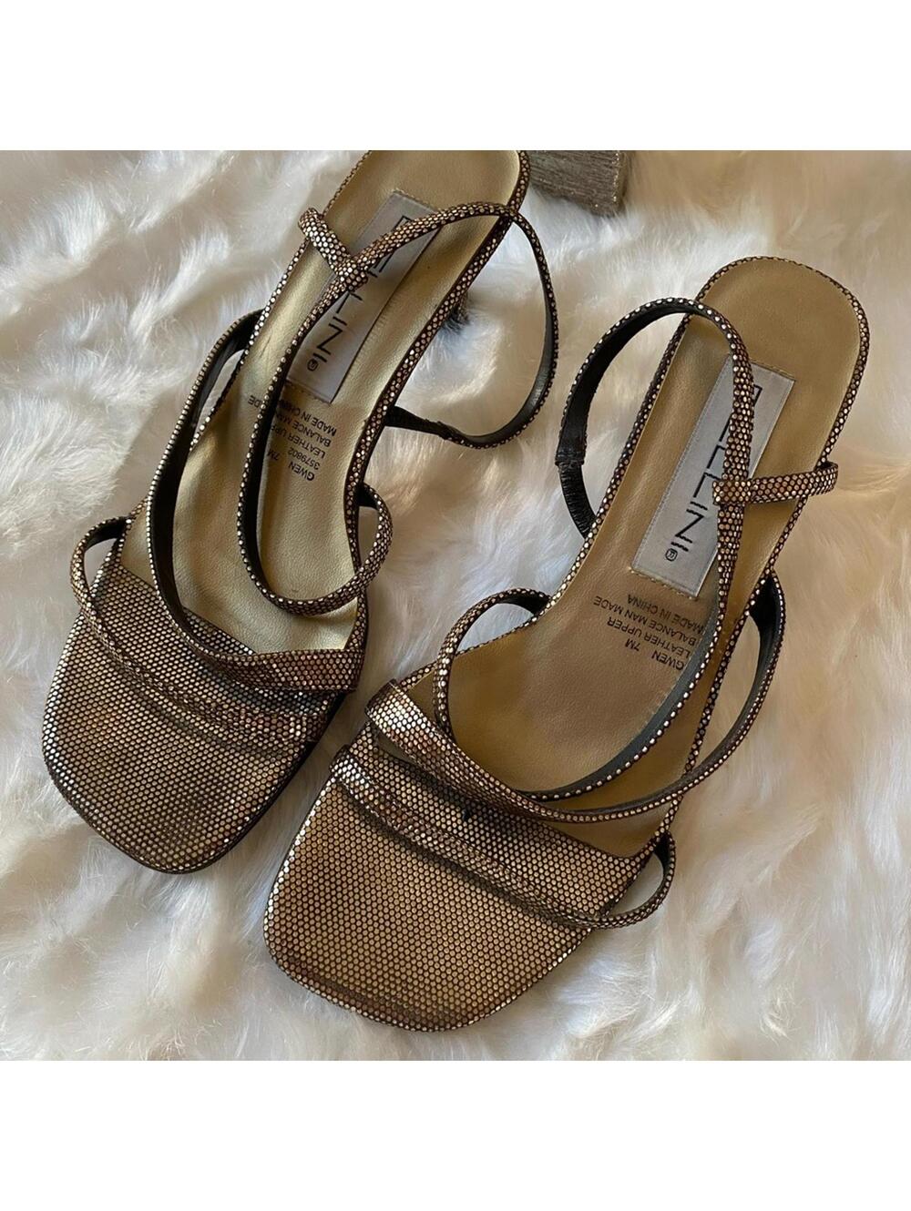 Bellini Women's Metallic Strappy Sandals Size 8